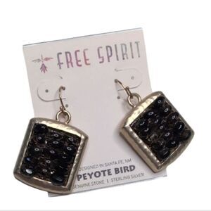 NWT Peyote Bird Sterling Silver And Chocolate Brown Seed Bead Earrings